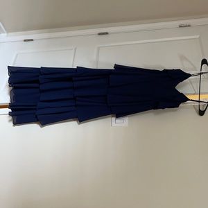 Lulu’s - navy blue tiered maxi dress - small